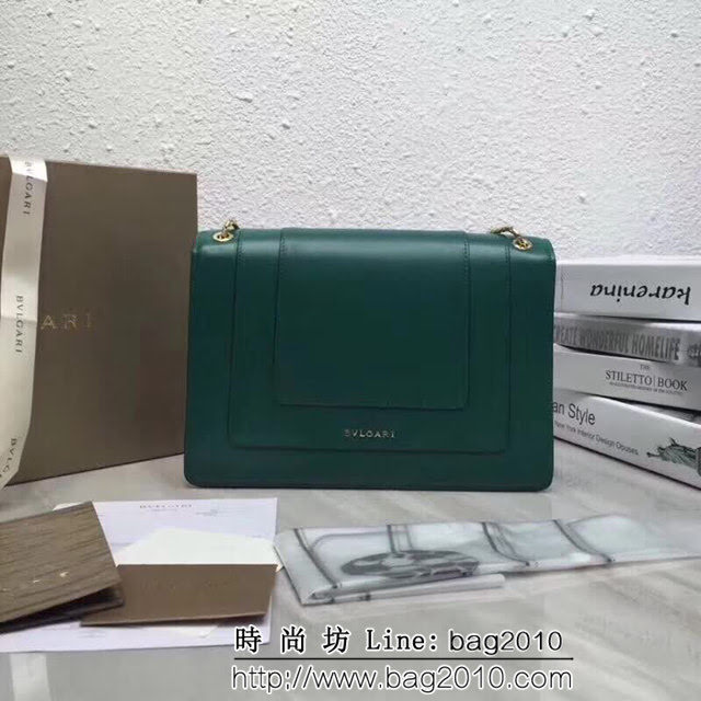 BVLGARI寶格麗 升級版牛皮 時尚百搭 單肩斜挎包 祖母綠 35106 FYD1150